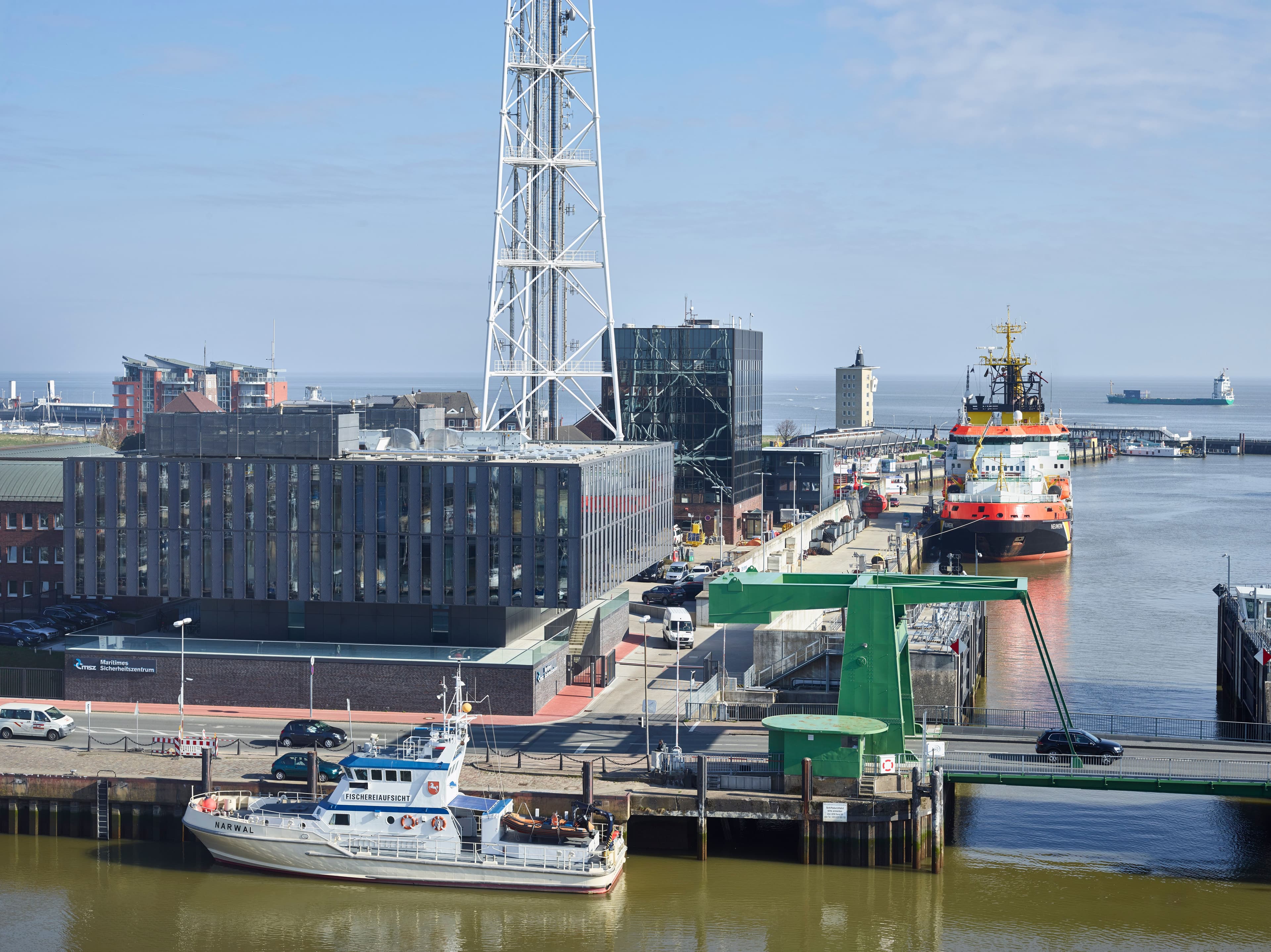 Maritimes-Sicherheitszentrum Luftbild mit Hafen